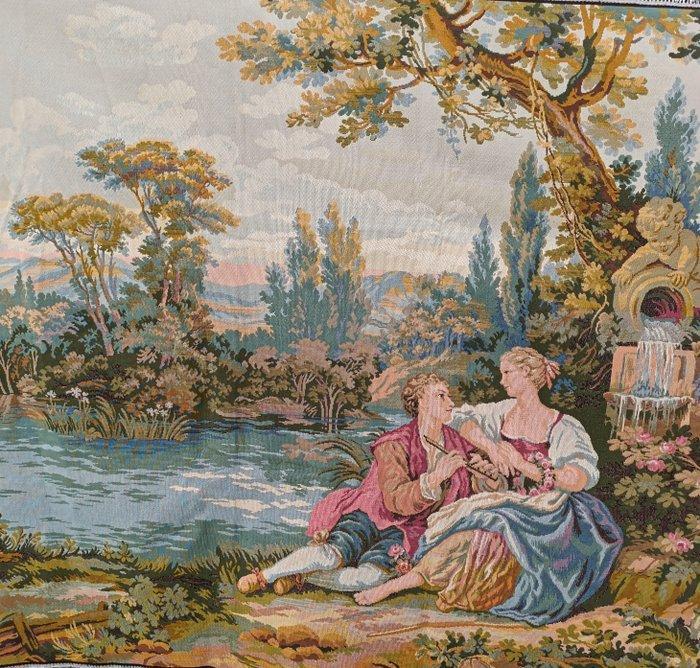 scena galante - Wandtapijt - 340 cm - 140 cm - Aan het meer, Antiek en Kunst, Curiosa en Brocante