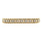 Gouden rolex armband met zirkonia 19.5 cm 14 krt, Verzenden, Zo goed als nieuw, Wit, Goud