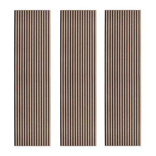 Akoestische Wandpanelen met Lamellen x 3 Licht Walnoot, Huis en Inrichting, Woonaccessoires | Wanddecoraties, Verzenden