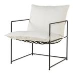 Fauteuil Utsjoki 90x61x70 cm zwart en beige [en.casa], Verzenden, Nieuw