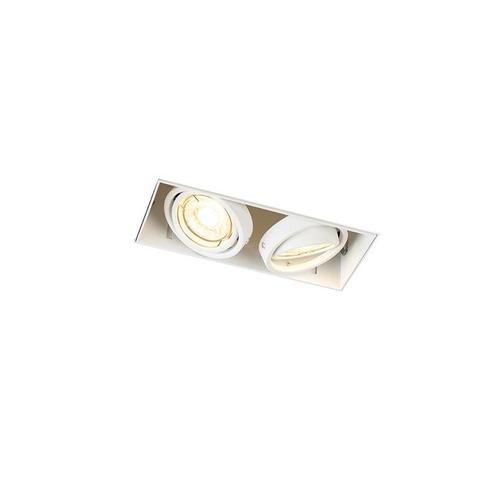 Inbouwspot wit GU10 draai- en kantelbaar trimless 2-lichts -, Huis en Inrichting, Lampen | Spots, Nieuw, Overige materialen