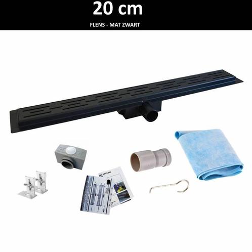 Aanbieding: Mat Zwarte RVS Douchegoot Flens met Uitneembaar, Doe-het-zelf en Verbouw, Sanitair, Ophalen of Verzenden