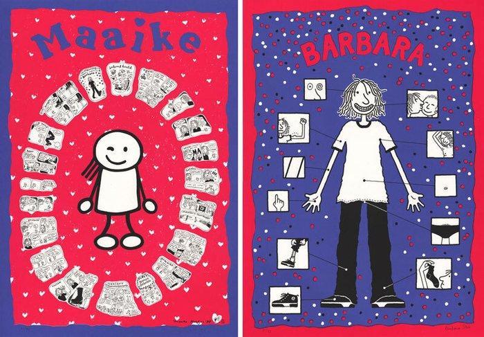 Stok, Barbara / Hartjes, Maaike - 2 Silkscreen - Tweeluik, Boeken, Strips | Comics