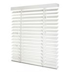 Witte Houten Jaloezieën op Maat – 50mm – met luxe band, 200 cm of meer, Wit, Nieuw, Ophalen of Verzenden