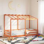 vidaXL Kinderbed met bedhuis 80x200 cm massief grenenhout, Eenpersoons, Bruin, Verzenden, Nieuw