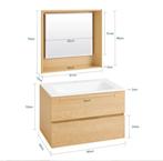 Complete badkamermeubelset met wastafel, lades en spiegel, Verzenden, Nieuw