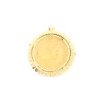 Gouden broche/hanger van een gouden vijfje; Koningin Wilh..., Ophalen of Verzenden, Gebruikt, Goud, Overige merken