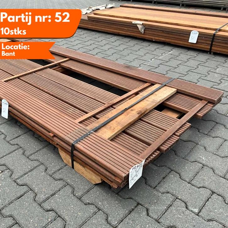 Hardhouten Vlonderplanken 2450x145x25mm, Doe-het-zelf en Verbouw, Platen en Panelen, Ophalen of Verzenden