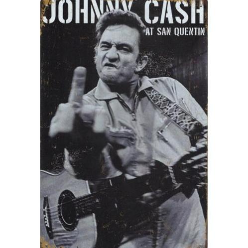 Concert Bord - Johnny Cash At San Quentin, Verzamelen, Muziek, Artiesten en Beroemdheden, Poster, Artwork of Schilderij, Nieuw