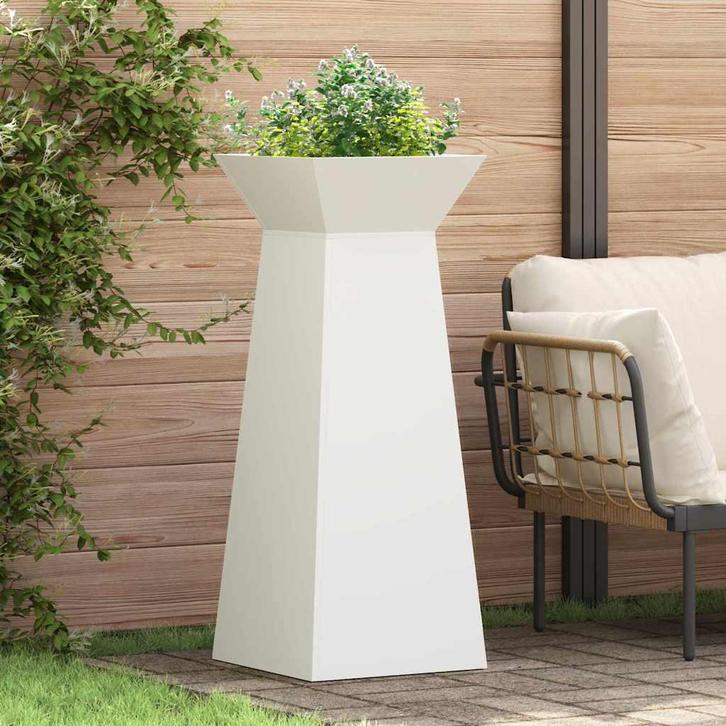 vidaXL Pilaar Plantenbak Wit 40 x 40 x 100 cm, Tuin en Terras, Bloembakken en Plantenbakken, Minder dan 60 cm, Nieuw, 60 cm of meer