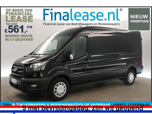 Ford Transit L3H2 Trend 130PK BPM Vrij Airco Cam PDC €561pm, Auto's, Bestelauto's, Lease, Handgeschakeld, Diesel, Ford, Zwart
