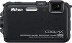 Nikon Coolpix AW100 Waterdichte Digitale Compact Camera - Zw, Verzenden, Zo goed als nieuw