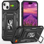 iPhone 15 Pro - Armor Hoesje met Kickstand en Camera Slide -, Verzenden, Nieuw