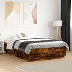 vidaXL Bedframe met LED-verlichting gerookt eikenkleurig, Bruin, Verzenden, Nieuw, 190 cm of minder