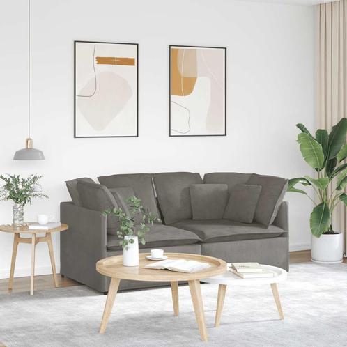 vidaXL Modulaire bank met kussens corduroy stof lichtgrijs, Huis en Inrichting, Banken | Bankstellen, Nieuw, Stof, Verzenden