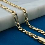 Gouden Figaro schakel armband | 19,5 cm (unisex), Sieraden, Tassen en Uiterlijk, Armbanden, Ophalen of Verzenden, Gebruikt, Overige kleuren