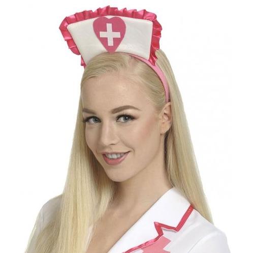 Roze carnaval verkleed tiara zuster verpleegster - Dokter/.., Hobby en Vrije tijd, Feestartikelen, Ophalen of Verzenden