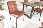 Retro design stoel MODENA vintage bruin met decoratieve, Huis en Inrichting, Ophalen of Verzenden, Nieuw