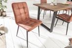 Retro design stoel MODENA vintage bruin met decoratieve, Huis en Inrichting, Stoelen, Nieuw, Ophalen of Verzenden