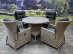 Marina Riccione dining tuinset 110 cm rond 5-delig grijs, Ophalen of Verzenden, Nieuw, Wicker