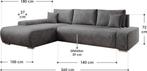 2dekans | Sofa Iseo - Links - Met slaapfunctie - Donkergrijs, Ophalen of Verzenden, Zo goed als nieuw