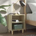 vidaXL Nachtkastje met houten poten 40x30x50 cm sonoma, Minder dan 45 cm, Verzenden, Nieuw, Minder dan 55 cm
