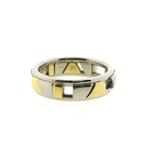 Bicolor gouden schuifbare ring met palladium, Sieraden, Tassen en Uiterlijk, Ringen, Gebruikt, Overige kleuren, Ophalen of Verzenden