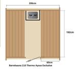 barrelsaunas thermowood AYOUS barrelsauna buitensauna sauna, Sport en Fitness, Sauna, Nieuw, Fins of Traditioneel, Complete sauna