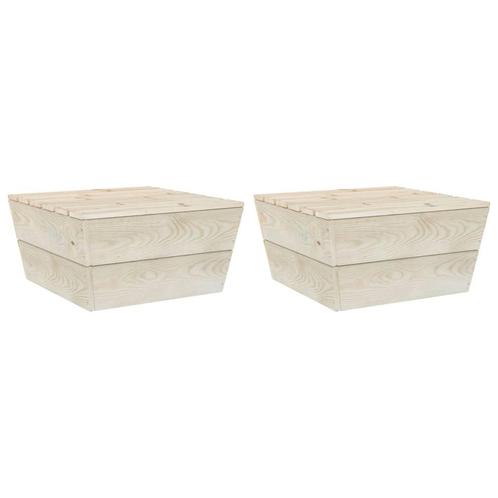 vidaXL Tuintafels 2 st 60x60x30 cm geïmpregneerd vurenhout, Tuin en Terras, Tuinsets en Loungesets, Nieuw, Hout, Verzenden
