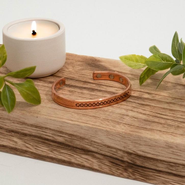 Koperen gezondheids-klemarmband met 6 magneten, Sieraden, Tassen en Uiterlijk, Armbanden, Ophalen of Verzenden