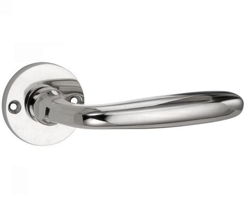 Deurklink op ongeveerd rozet Banaan/Elegant glans nikkel, Doe-het-zelf en Verbouw, Hang- en Sluitwerk, Verzenden