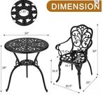 3-delige Bistroset – Aluminium Tuintafel & 2 Stoelen Set, Tuin en Terras, Tuinstoelen, Verzenden, Nieuw