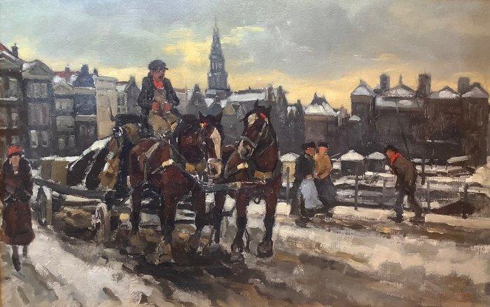 Cor Noltee (1903-1967) - Amsterdam in de winter Brug Bij, Antiek en Kunst, Kunst | Schilderijen | Klassiek