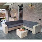 Houten loungeset | Steigerhouten hoekbank | Houten bank, Tuin en Terras, Tuinsets en Loungesets, Nieuw, 6 zitplaatsen, Ophalen of Verzenden