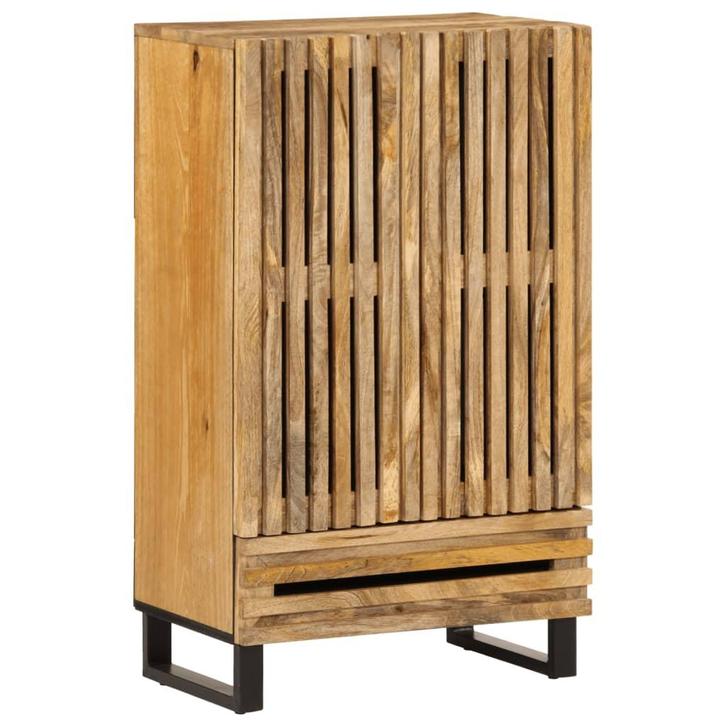 vidaXL Hoge kast 60x34x100 cm massief ruw mangohout, Huis en Inrichting, Woonaccessoires | Cd- en Dvd-rekken, Nieuw, Verzenden