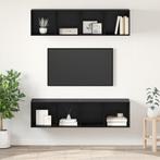 vidaXL Tv-meubelset 2 pcs Zwart eiken 37 x 37 x 142.5 cm, Huis en Inrichting, Minder dan 50 cm, Verzenden, Nieuw, Minder dan 100 cm