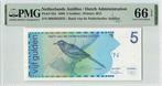 1986 Netherlands Antilles P 22a 5 Gulden Pmg 66 Epq, Postzegels en Munten, Bankbiljetten | Europa | Niet-Eurobiljetten, Verzenden