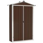 Tuinschuur 116x45x175 cm gegalvaniseerd staal bruin, Tuin en Terras, Tuinhuizen, Verzenden, Nieuw