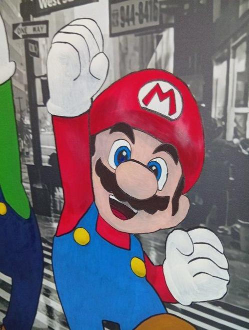 ESQ - Mario No Money no Funny Canvas XL, Antiek en Kunst, Kunst | Designobjecten