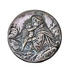 Reliëf, Sant’Antonio con Bambino Gesù - 9 cm - Legering, Antiek en Kunst