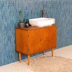 Badkamermeubel | Incl. Blad | Vintage | Teak |  3503, Zo goed als nieuw, Minder dan 100 cm, Wastafelkast, 25 tot 50 cm