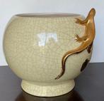 Longwy - Pot - Cache pot met 24k vergulde salamander -