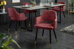 Elegante stoel PARIS rood fluweel decoratief gewatteerd, Huis en Inrichting, Stoelen, Ophalen of Verzenden, Nieuw