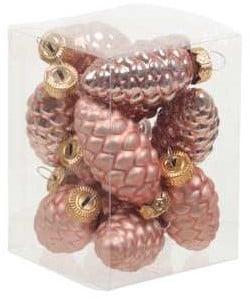 Hangers Dennenappelvorm Coral 6 cm doos 12 stuks, Huis en Inrichting, Woonaccessoires | Kunstplanten en Kunstbloemen, Nieuw, Ophalen of Verzenden