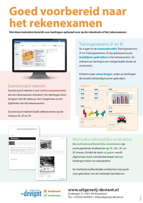 Trainingsexamens rekenen 3F 9789463260589, Boeken, Studieboeken en Cursussen, Zo goed als nieuw, Verzenden