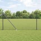 vidaXL Gelaste Draadhek met 13 Paalafsluitingen Grijs 1x50 m, Tuin en Terras, Verzenden, Nieuw, IJzer