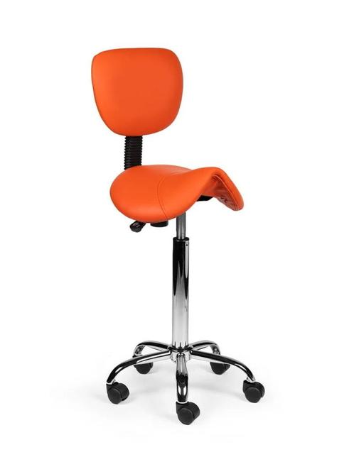 Zadelkruk met Rugleuning Oranje - Hoge uitvoering, Huis en Inrichting, Krukjes