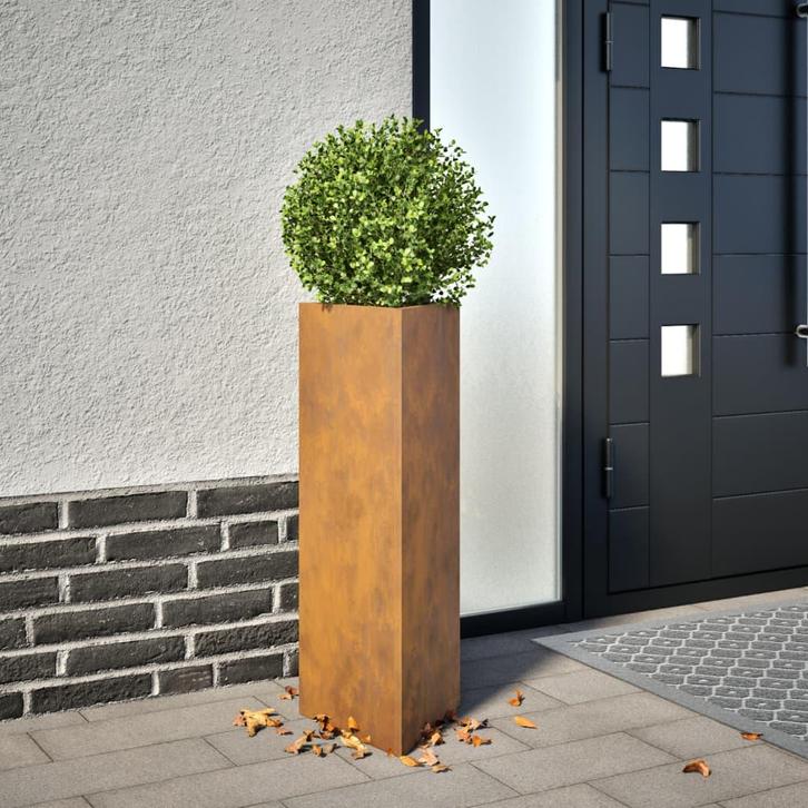 vidaXL Plantenbakken 2 st Driehoekig 30x26x75 cm weervast, Tuin en Terras, Bloembakken en Plantenbakken, Nieuw, Metaal, Verzenden