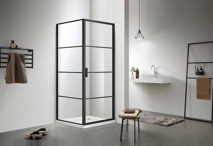 Sani Royal Douchecabine Mat Zwart 90x90 cm Nero, Doe-het-zelf en Verbouw, Sanitair