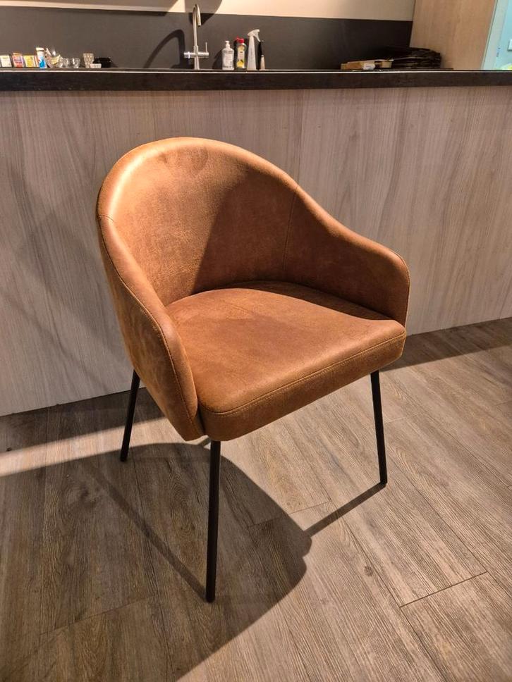 4x Bello armstoel microleder Bull camel - Pronto Wonen, Huis en Inrichting, Stoelen, Vier, Nieuw, Ophalen of Verzenden